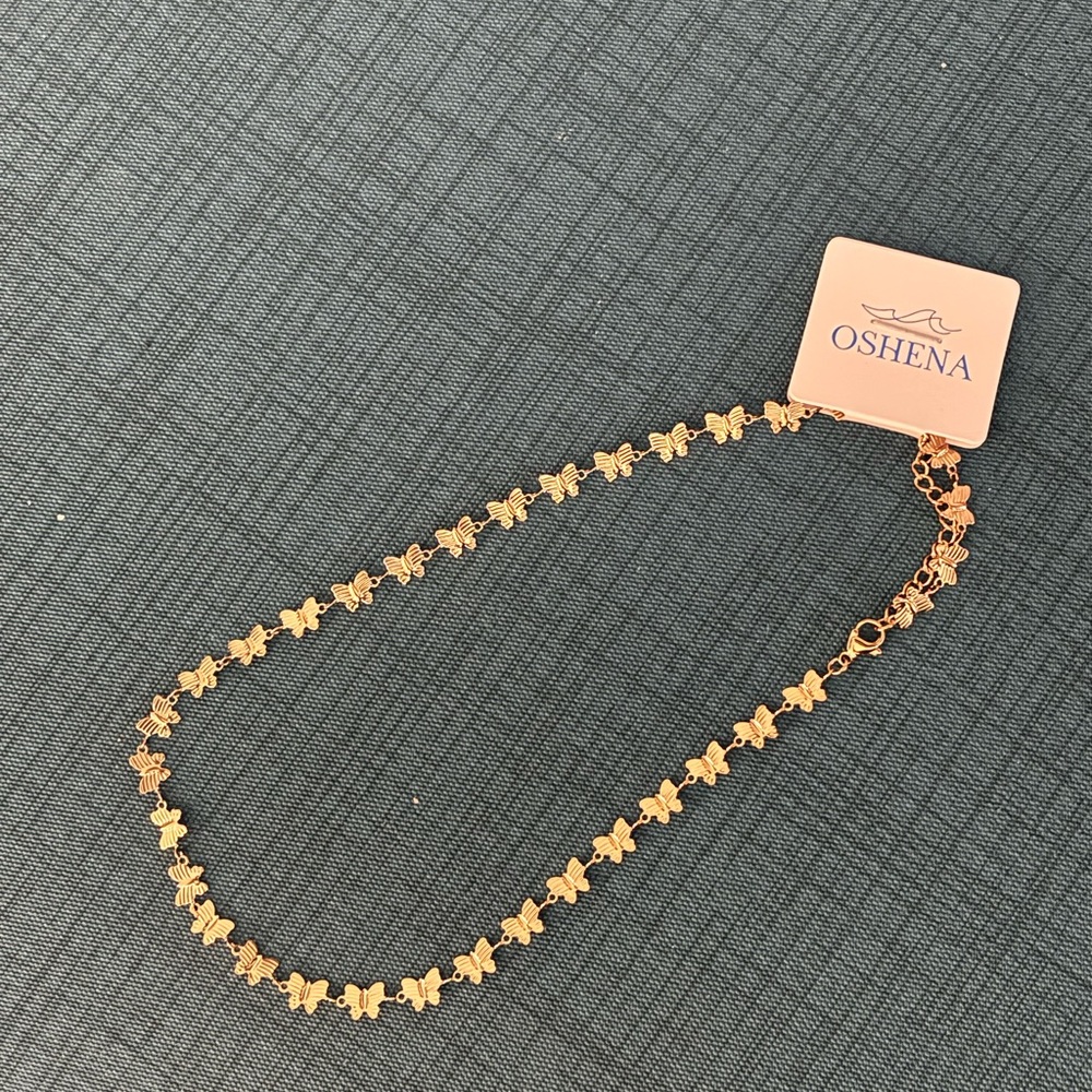 Gold  Oshena Butterfly Chain Necklace 16+”